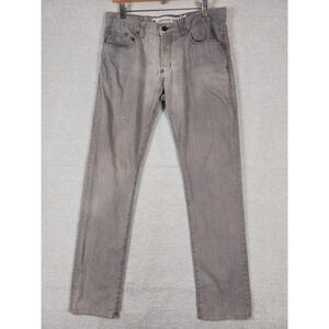Converse Chuckin Skinny Mens Grey Faded Distressed‎ Button Fly Jeans 32x32